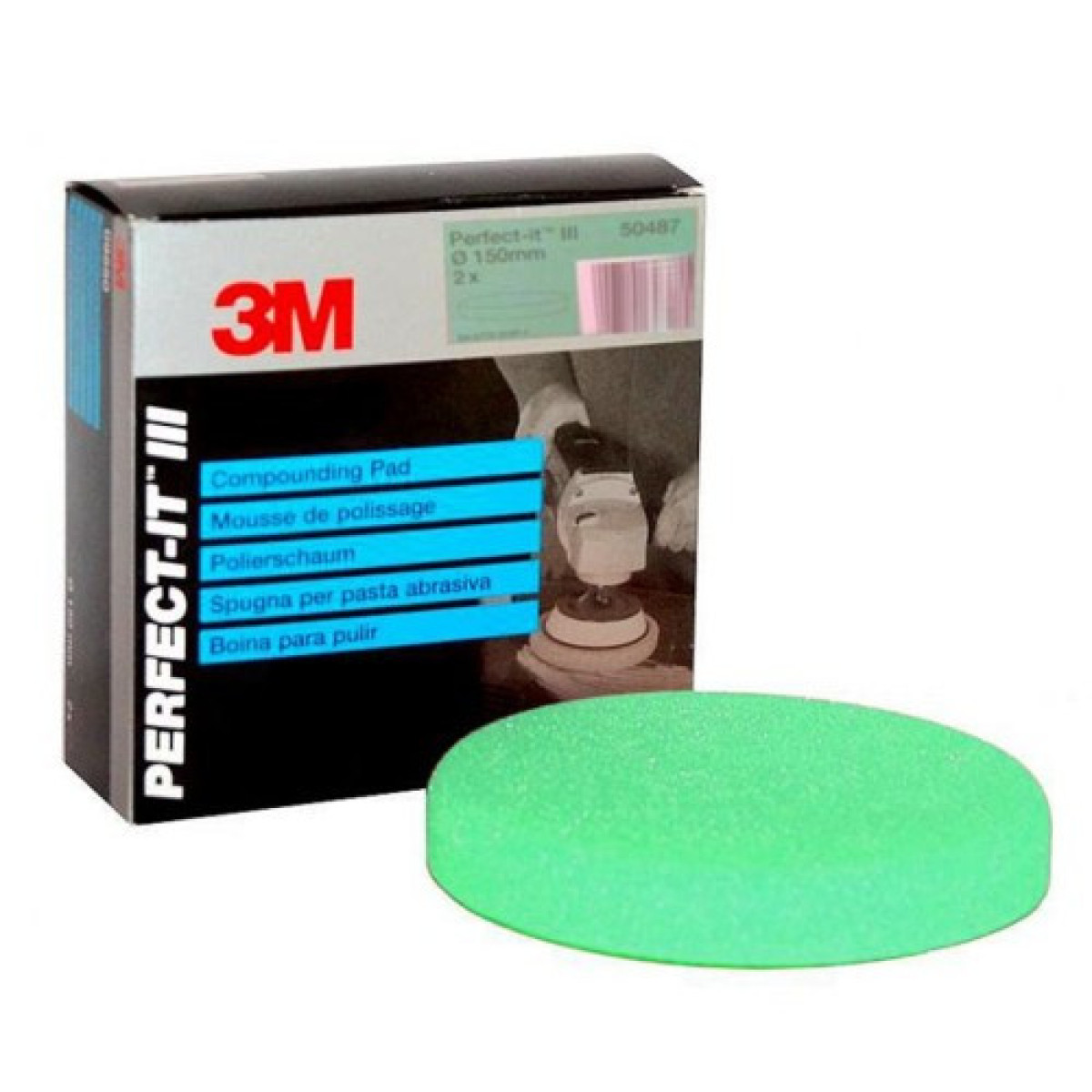 3M Perfect-It III Compounding Pad Green, Polierschwamm, grün, 150mm