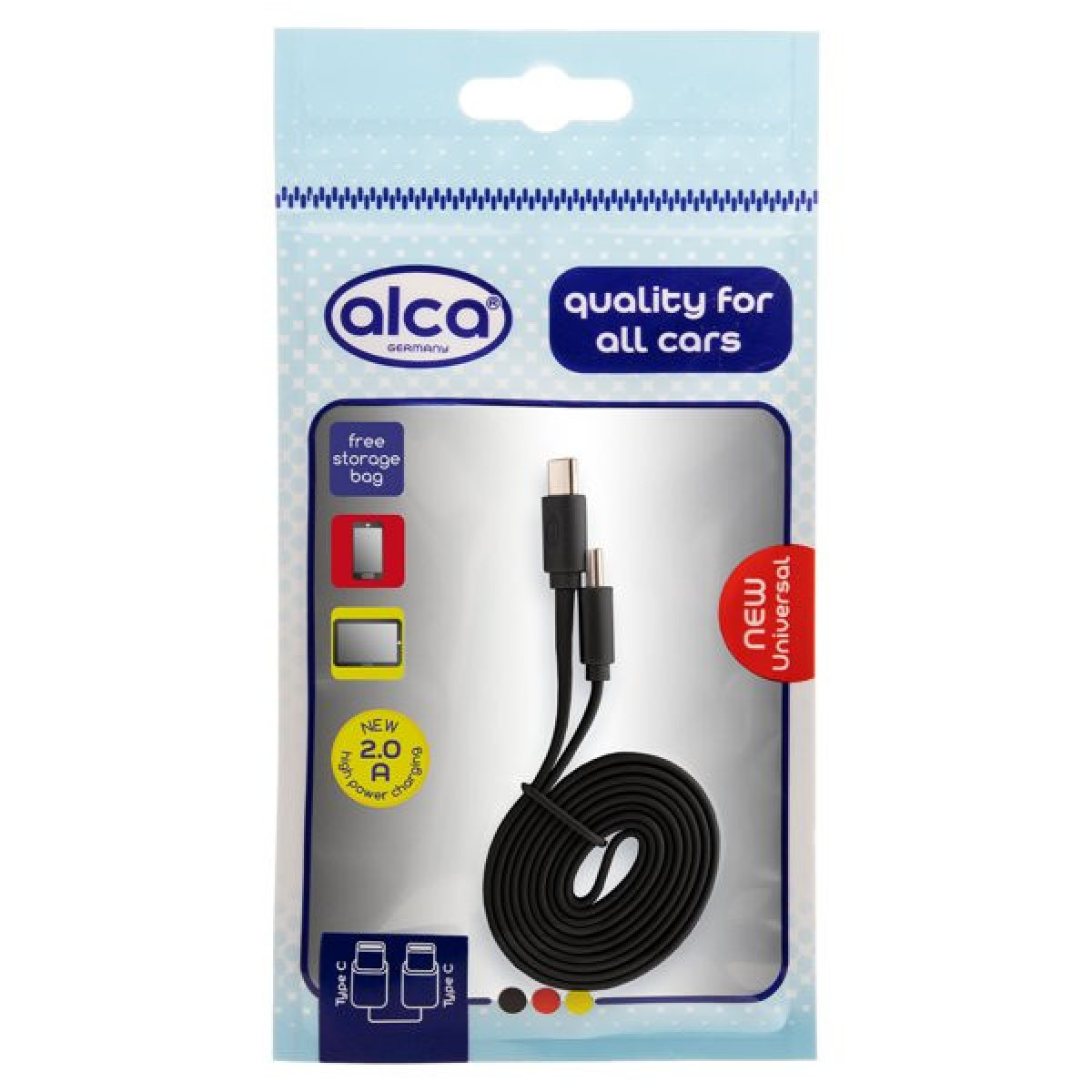 ALCA Kabel C / USB 2.0 Typ-C, schwarz, 100 cm 