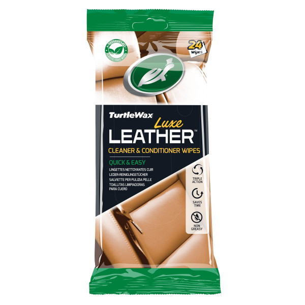 TURTLE WAX Luxe Leather Wipes, Feuchttücher für Leder, 24 Stück TURTLE WAX Luxe Leather Wipes, Feuchttücher für Leder, 24 Stück
