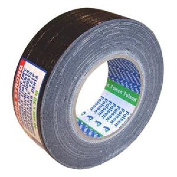 FOLSEN Textilband, schwarz, feuchtigkeitsbeständig, 48 mm x 50 m