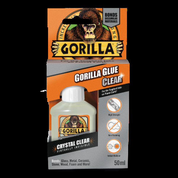 GORILLA Gorilla Crystal Clear Glue, universeller transparenter Kleber, 50 ml GORILLA Gorilla Crystal Clear Glue, universeller transparenter Kleber, 50 ml