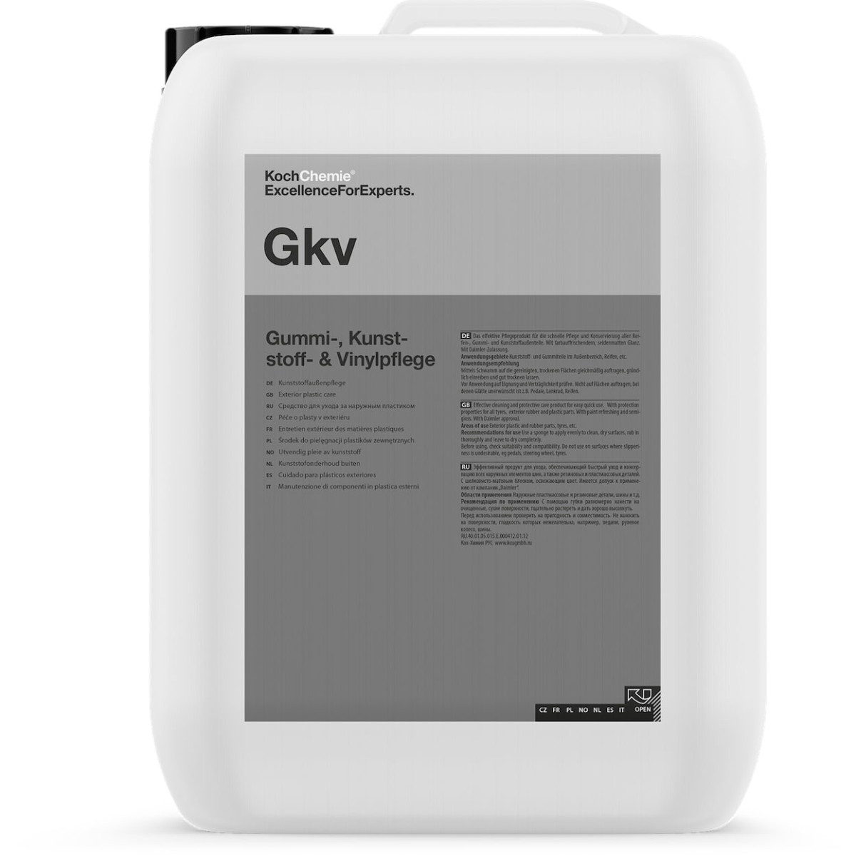 KOCH CHEMIE Exterior plastic and tire cleaner Gkv, Kunststoff- und Reifenaußenreiniger, 10L