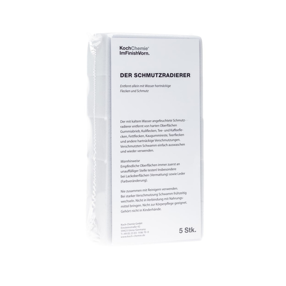 KOCH CHEMIE Melamin sponge set of 5, Melaminschwämme, 5 Stück