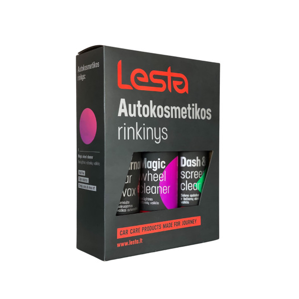 LESTA Kit: Wheel Cleaner +  Dash&Tech Cleaner + Carnauba Wax, Kit: Felgenreiniger + Zierleistenreiniger + Wachs