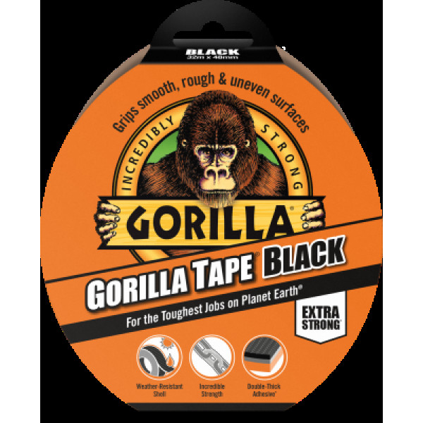 Gorilla Tape Black, Klebeband, schwarz, 32mx48mm