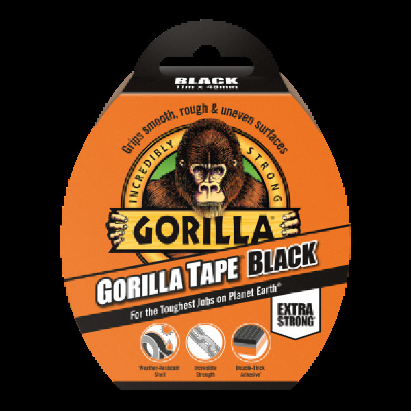 Gorilla Tape Black, Klebeband, schwarz, 11mx48mm