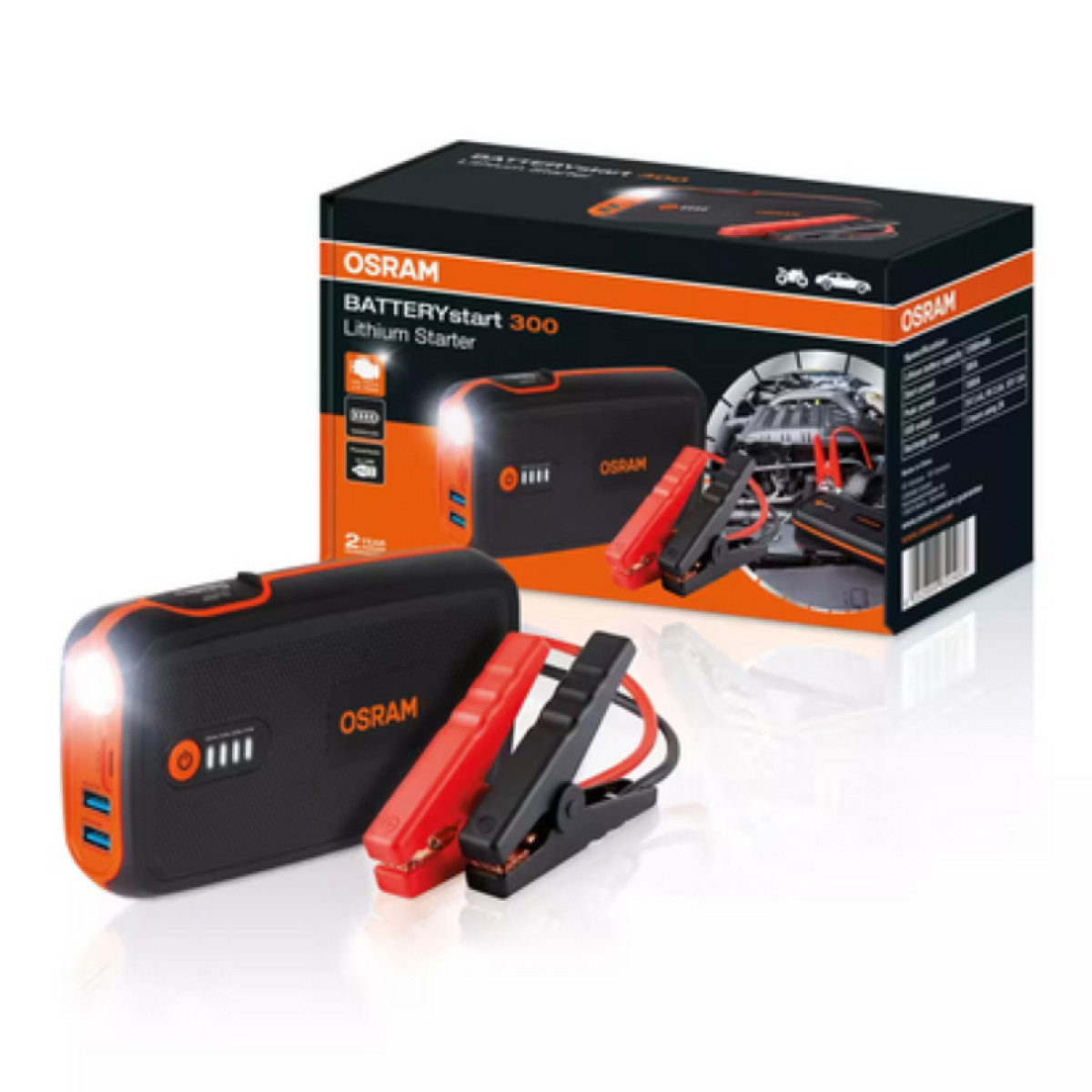 OSRAM ACE Batterie-Starter, Lithium 13000 mAh, min. Strom 300A, max. Strom 1500A, 5V 2,4A, 9V2,0