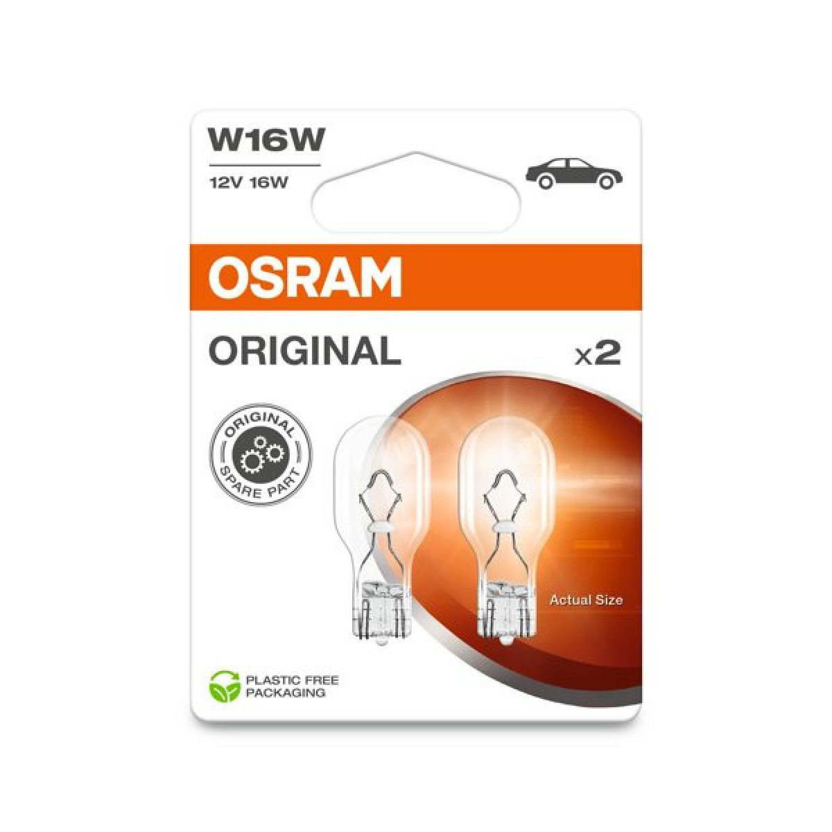 OSRAM Autolampe, 16W 12V W2.1X9.5, 2 Stück