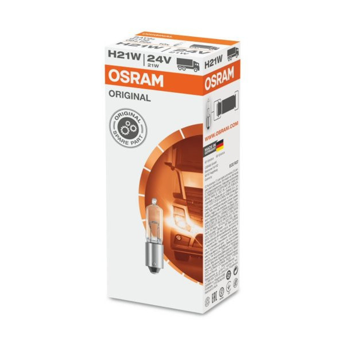 OSRAM Autolampe 21W 24V BAY9S, 1 Stück