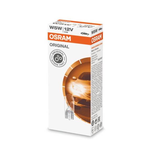 OSRAM Autolampe 5W 12V W2.1x9.5D, 1 Stück