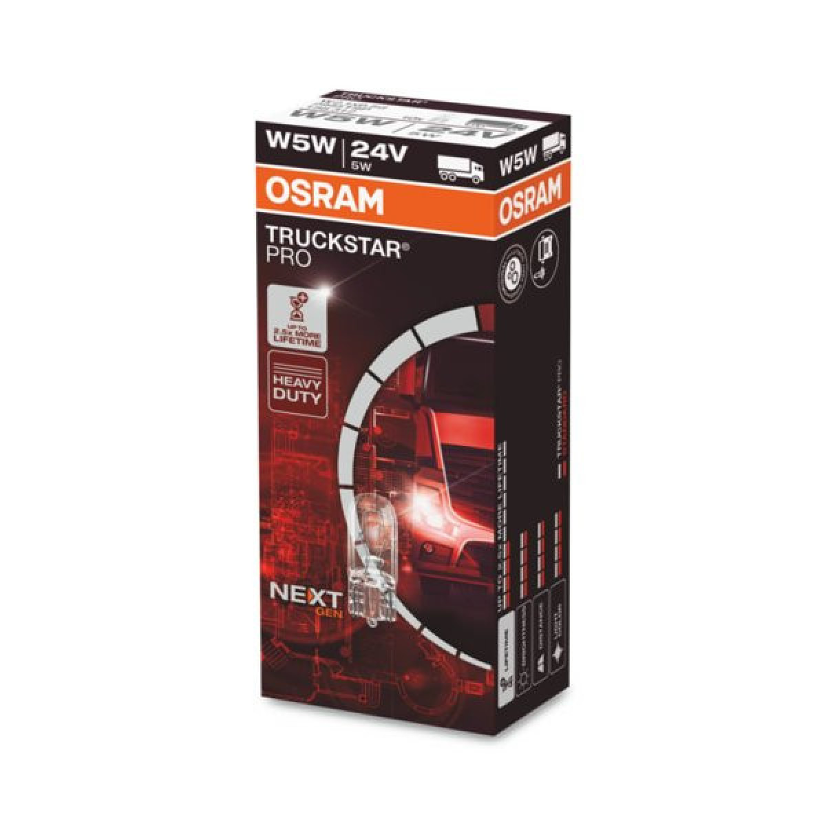 OSRAM Autolampe 5W 24V W2.1x9.5D, 1 Stück