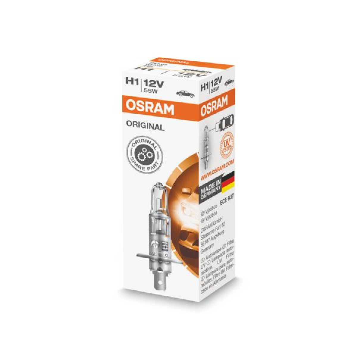 OSRAM Autolampe H1 55W 12V P14.5S, 1 Stück