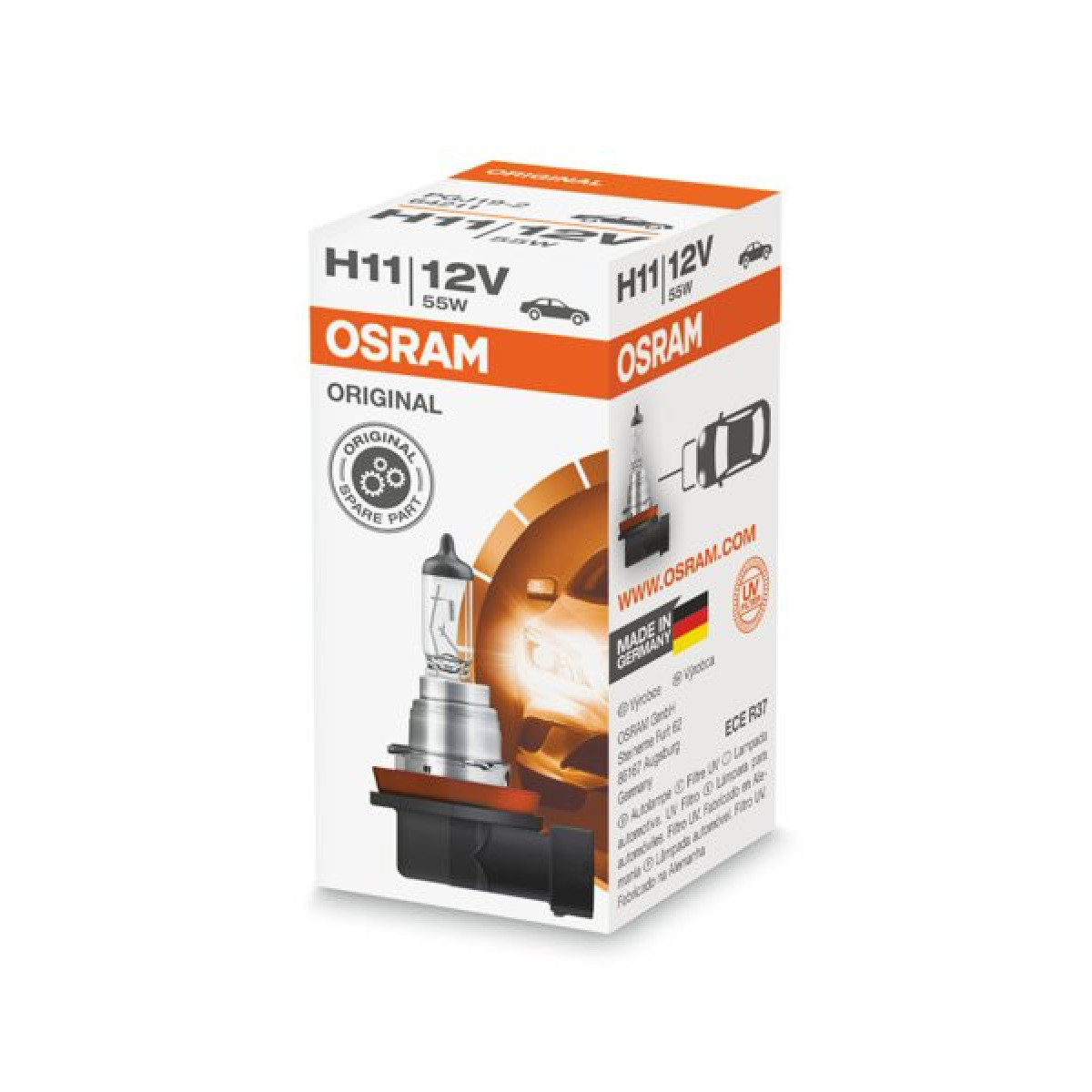 OSRAM Autolampe, H11 55W 12V PGJ19-2, 1 Stück