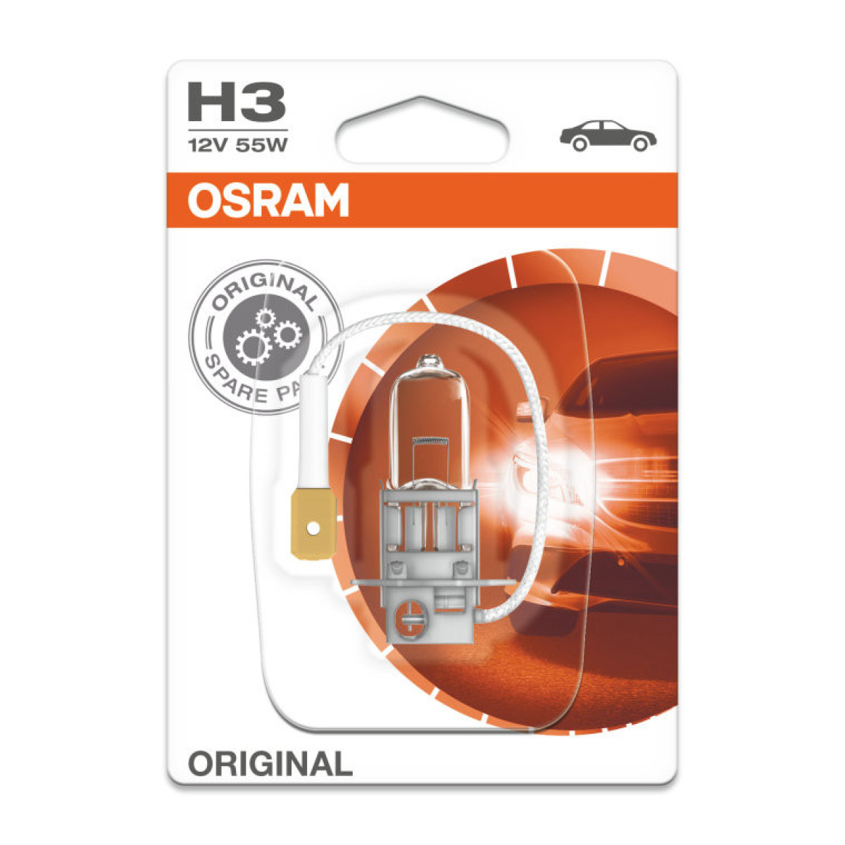 OSRAM Autolampe H3 55W 12V PK22S, 1 Stück