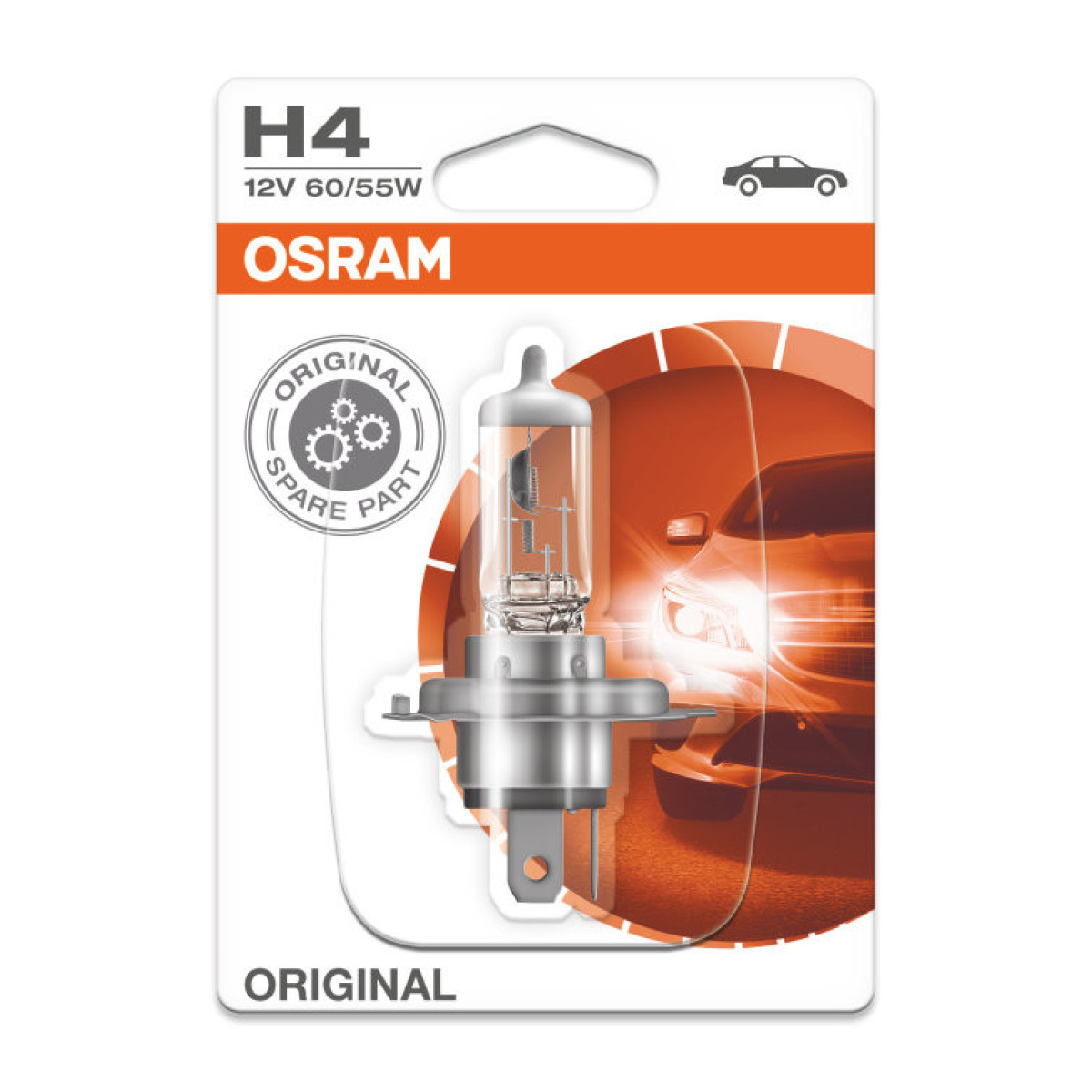 OSRAM Autolampe H4 60/55W 12V Bilux P43T, 1 Stück