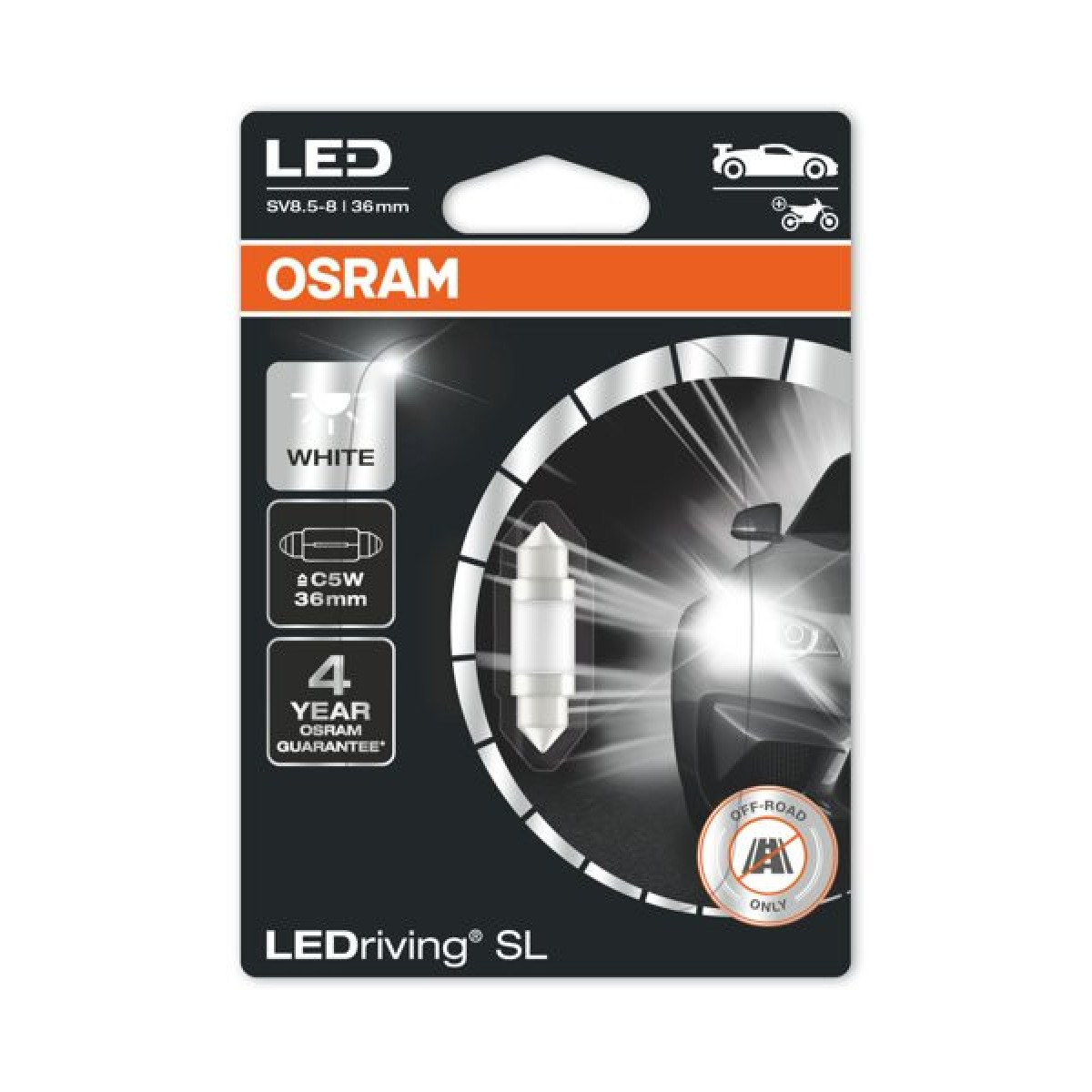OSRAM Autolampe LED Retrofit 0,5W 12V SV8.5-85, (L6436CW-01B), 1 Stk