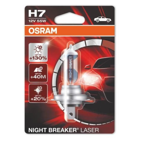 OSRAM Autolampe Night Breaker Laser H7 55W 12V PX26D, 1 Stk.