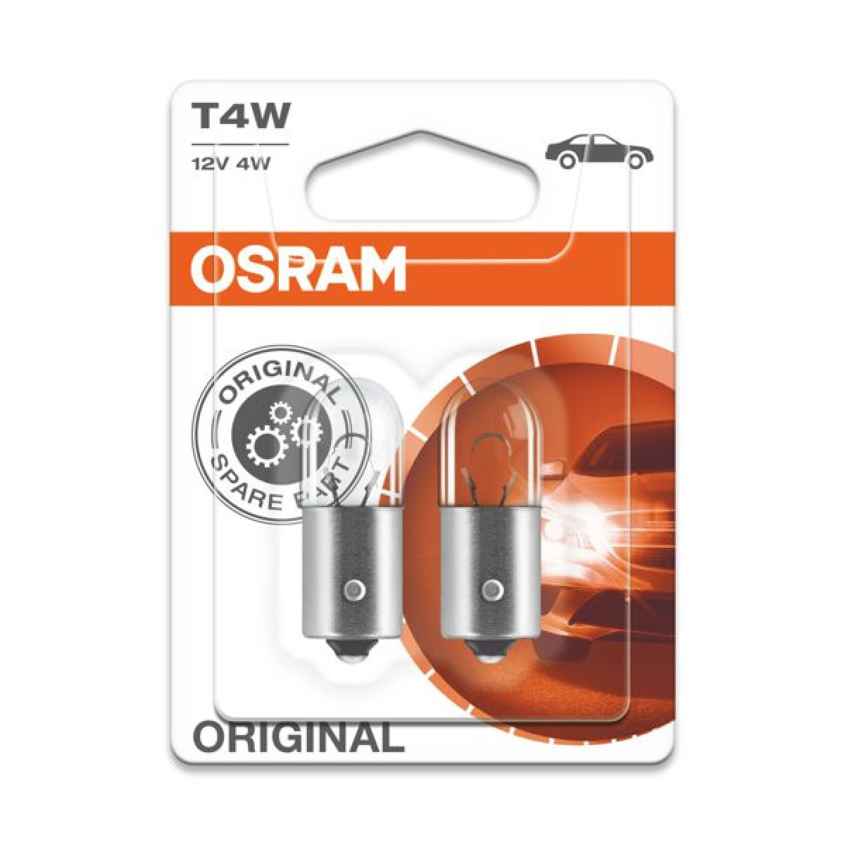 OSRAM Autolampen 4W 12V BA9S, 2 Stück
