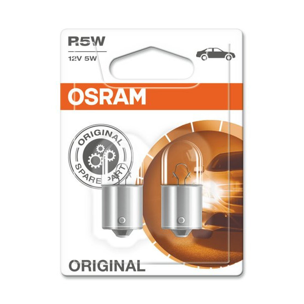 OSRAM Autolampen 5W 12V BA15S, 2 Stück
