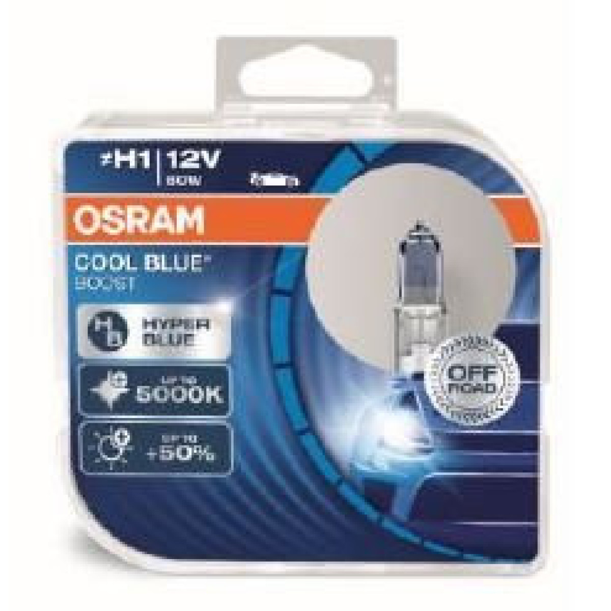 OSRAM Autolampen COOL BLUE BOOST H1 80W 12V P14.5S, 2 Stück