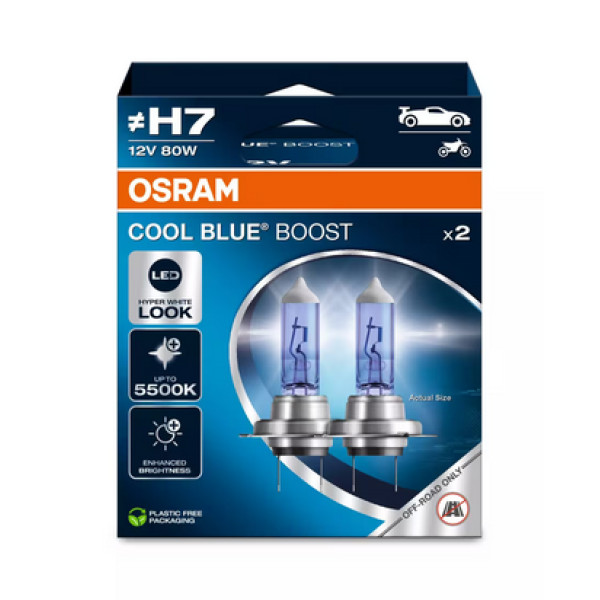 OSRAM Cool Blue Boost H7 PX26D, Autolampen, 80 W, 12 V, 2 Stück