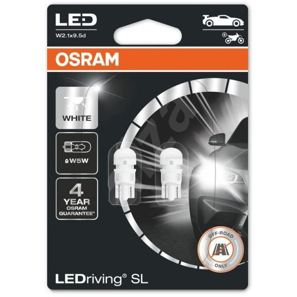 OSRAM Autolampen LED Retrofit 1W 12V W2.1x9.5D, 2 Stück