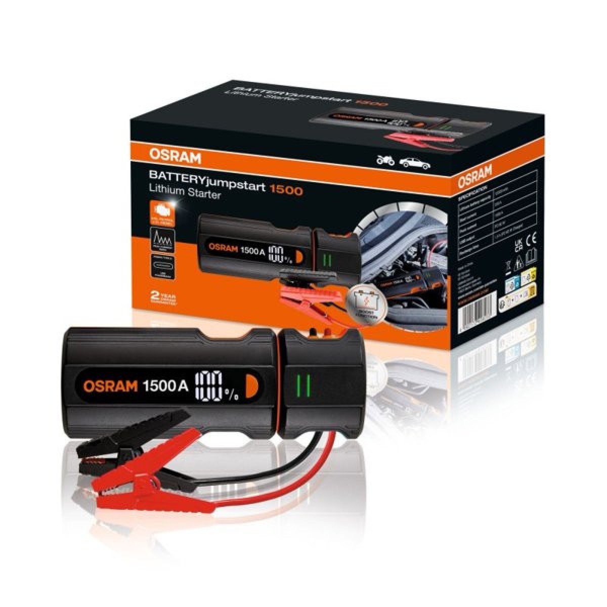 OSRAM Battery jumpstart 1500 (OJS030), Auto-Starthilfe, 1500 A 12000 mAh