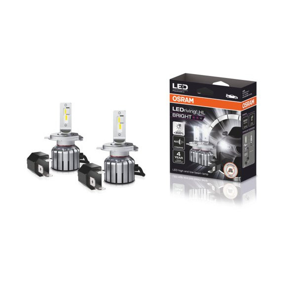 OSRAM LED-Autolampen H4 15W 12V P43T 4X2, 2 Stück