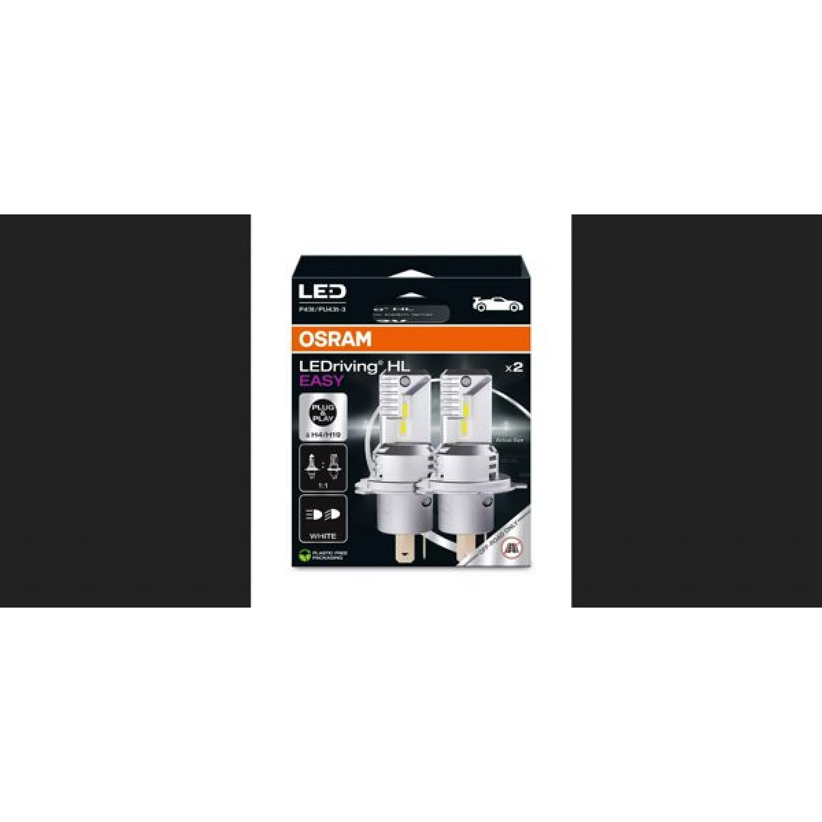 OSRAM LED-Autolampen H4/H19 12V 1400/1150lm(HB/LB) 6000K, 2St.