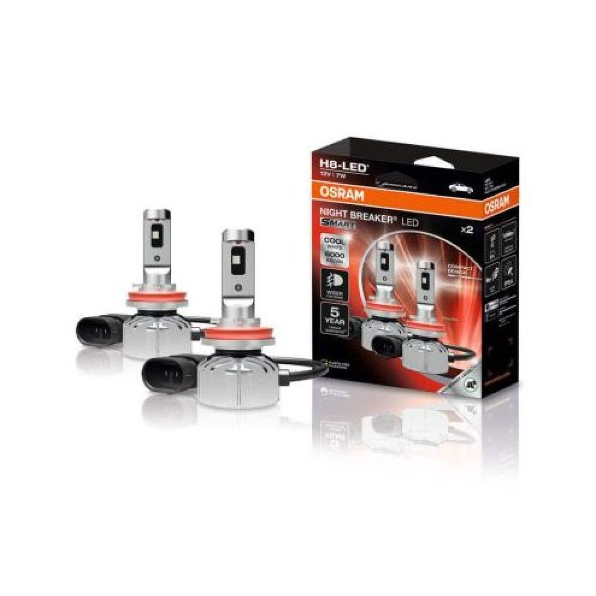 OSRAM Autolampen NIGHT BREAKER LED H8 Street Legal Smart 7W 6000K, 2 Stück OSRAM Autolampen NIGHT BREAKER LED H8 Street Legal Smart 7W 6000K, 2 Stück