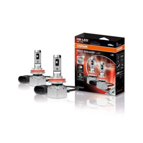 OSRAM Autolampen NIGHT BREAKER LED H8 Street Legal Smart 7W 6000K, 2 Stück
