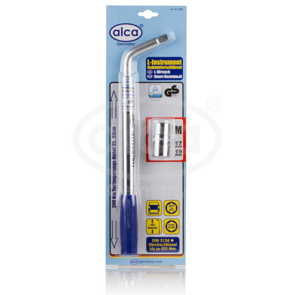 ALCA Ext.Wheel L-Wrench, Radschlüssel, L-förmig, 17/19 mm
