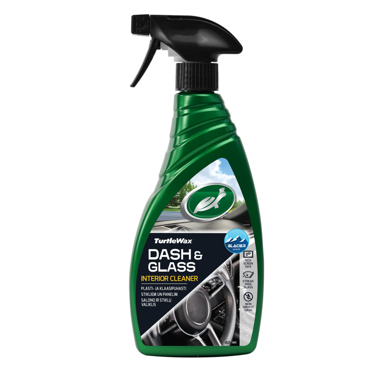 TURTLE WAX Dash&Glass Interior Cleaner, Armaturenbrett- und Glas-Innenreiniger, 500 ml