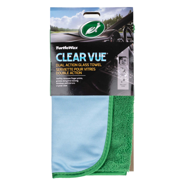 TURTLE WAX Clear vue, doppelseitiges Fensterreinigungstuch 35 x 40 cm