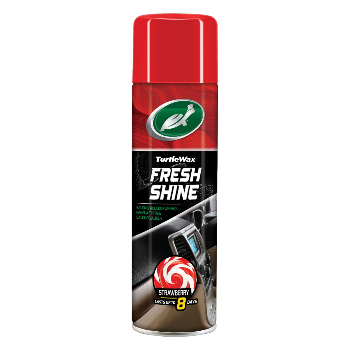 TURTLE WAX Fresh Shine Strawberry, Kunststoffpolitur für den Innenbereich, 500 ml TURTLE WAX Fresh Shine Strawberry, Kunststoffpolitur für den Innenbereich, 500 ml