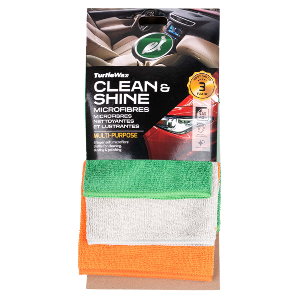 TURTLE WAX Reinigungs- und Glanztücher, Universal-Mikrofasertücher, 3 Stück, 40 x 40 cm