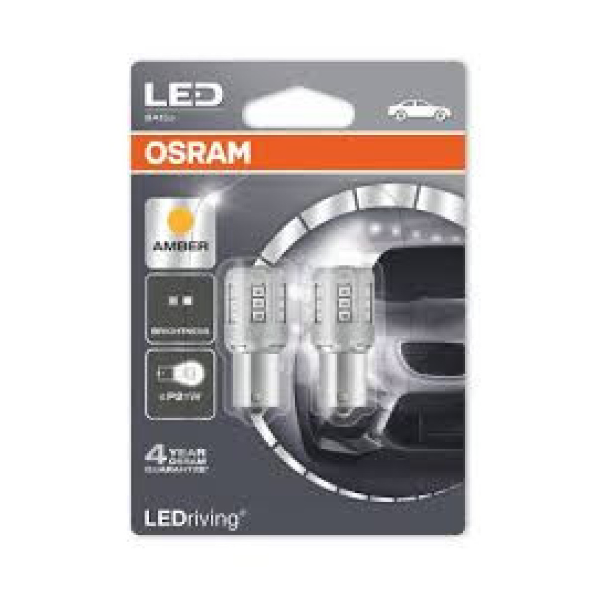 OSRAM Autolampen LED 12V P21W Amber, 2 Stück