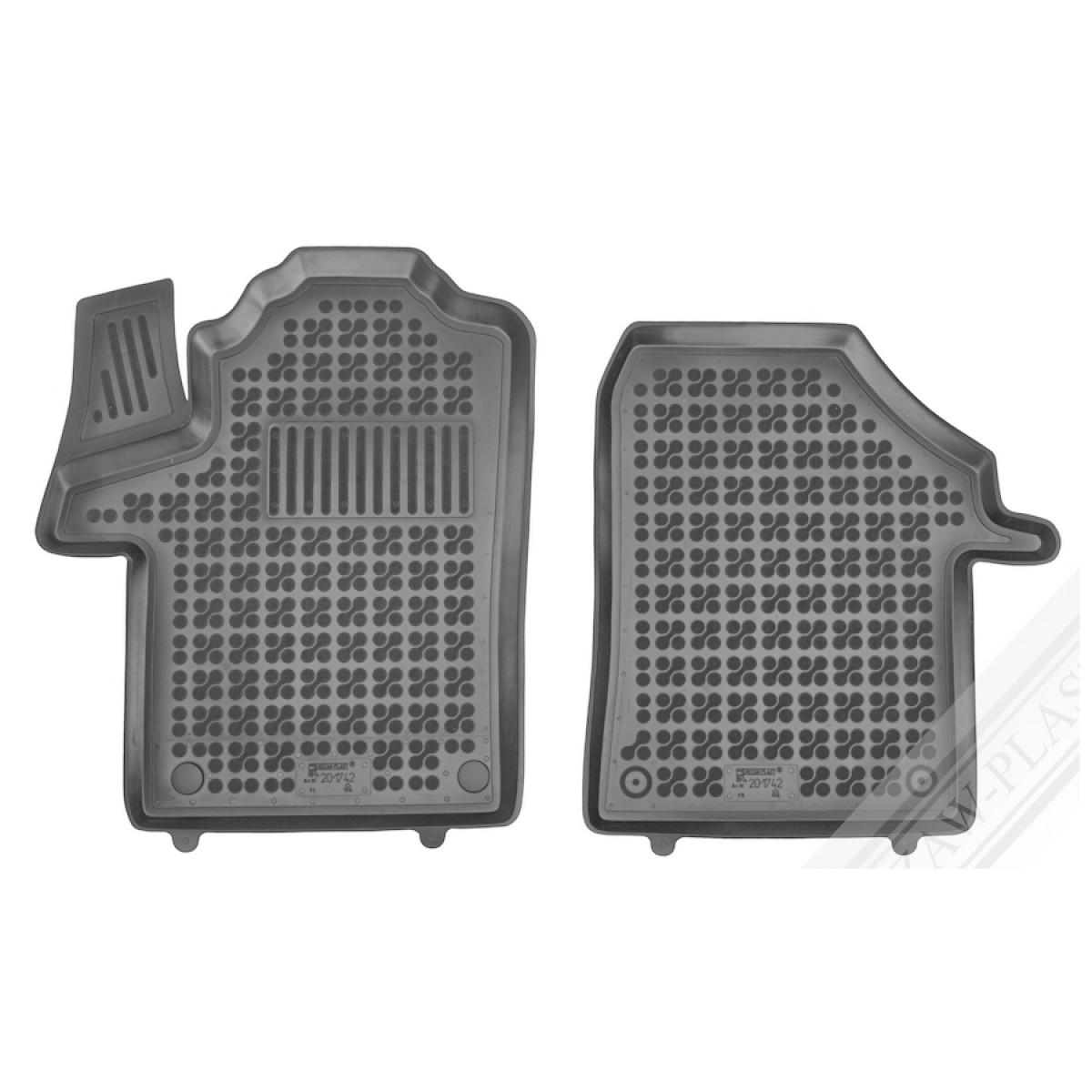 Gummimatten Mercedes Vito III W447 vorderen, with an extra material on the driver side, facelift seit 2024 (1 reihe, with an extra material on the driver side, facelift)