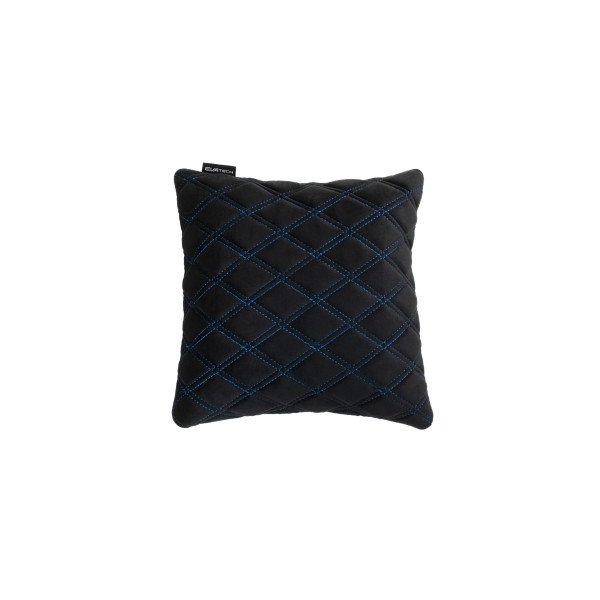 EVAtech Autokissen 30x30 cm - schwarz / blaue Nähte