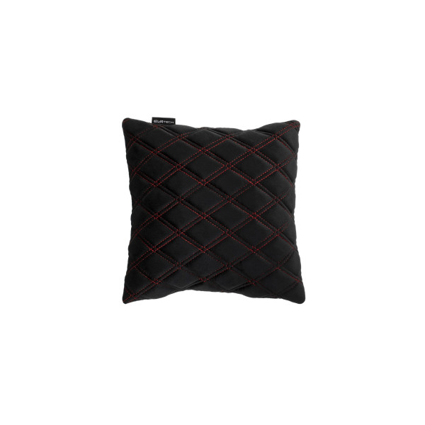 EVAtech Autokissen 30x30 cm - schwarz / rote Nähte