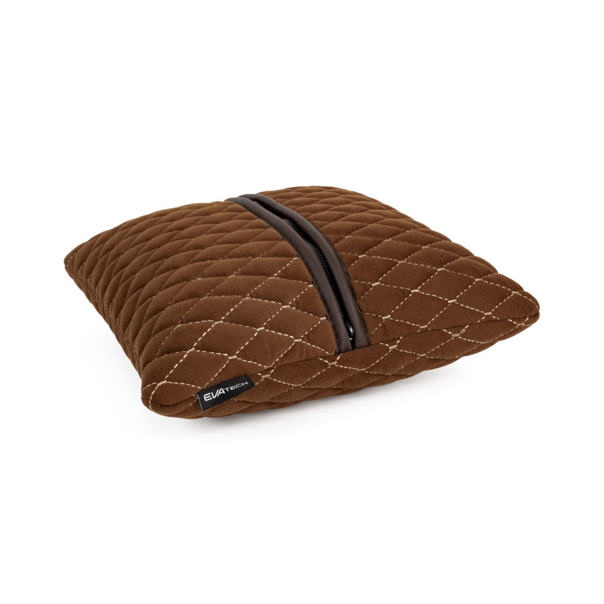 EVAtech Autokissen 30x30 cm - braun / braune Nähte EVAtech Autokissen 30x30 cm - braun / braune Nähte