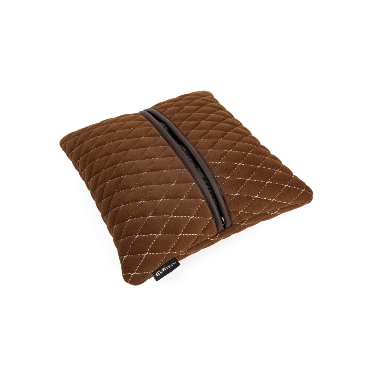 EVAtech Autokissen 30x30 cm - braun / braune Nähte EVAtech Autokissen 30x30 cm - braun / braune Nähte