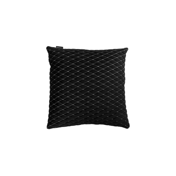 EVAtech Autokissen 40x40 cm - schwarz / weiße Nähte