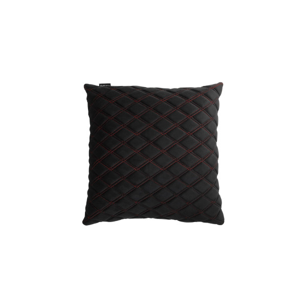 EVAtech Autokissen 40x40 cm - schwarz / rote Nähte