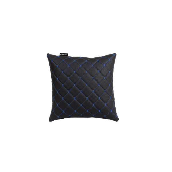 EVAtech ECO Autokissen 30x30 cm - schwarz / blaue Nähte