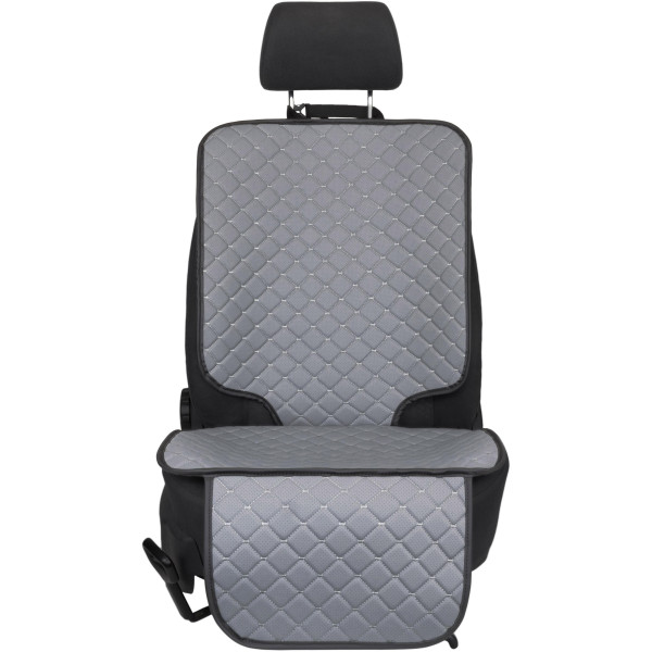 EVAtech ECO Kindersitzschutz für Autositze - grau / schwarze Kanten / graue Nähte