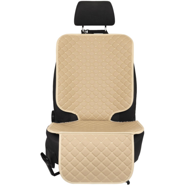 EVAtech ECO Kindersitzschutz für Autositze - beige / beigefarbene Kanten / beigefarbene Nähte