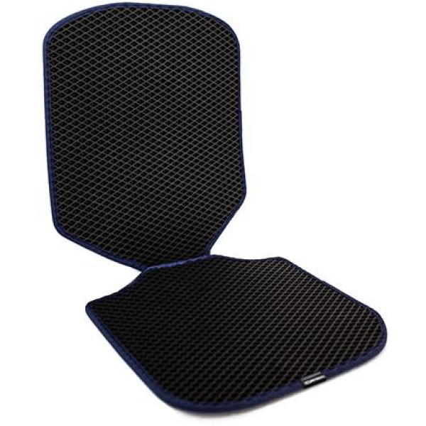 EVAtech Sitzschutz für Kindersitze - schwarz / blaue Kanten