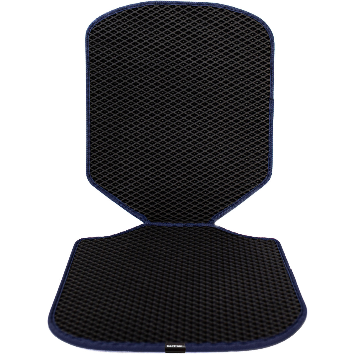 EVAtech Sitzschutz für Kindersitze - schwarz / blaue Kanten EVAtech Sitzschutz für Kindersitze - schwarz / blaue Kanten