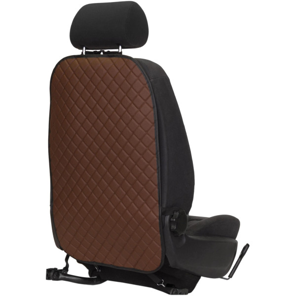 EVAtech ECO Kindersitz Rückenlehnen-Schutz 75x46 cm - braun / schwarze Kanten / braune Nähte